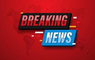 Breaking news on world map background vector