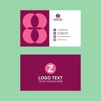Pink Stacked Circle Business Card vector