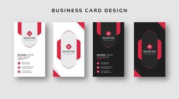 Black and White Business Card Set with Red Accents vector