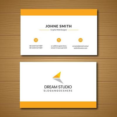 Yellow Gold Border Business Card Template 