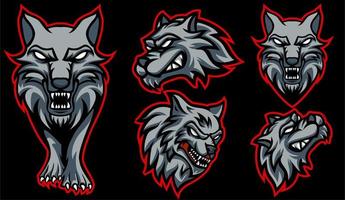 Wolf Head in Different Views vector