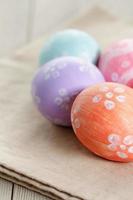 easter eggs with flowers, handmade painted eggs
