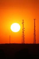 Sunset with TV Antennas