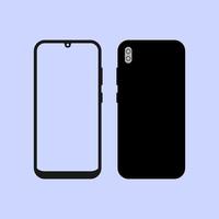 Black Outline of Smart Phone vector