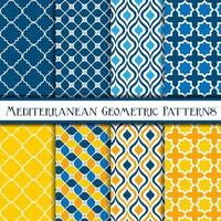 Collection of Mediterranean Geometric Patterns vector