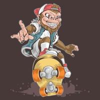 Skateboarding Monkey Design vector