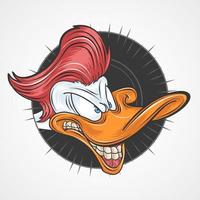 Angry Cartoon Duck Head Design vector
