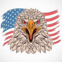 Eagle Head with US Flag Design  vector