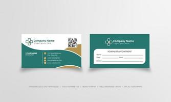 Doctor business card in green and white vector