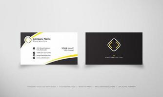 Black and yellow business card with diamond vector