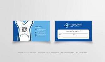 Double sided dentist business card with tooth vector