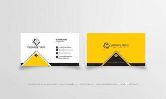 Yellow and black real estate business card vector