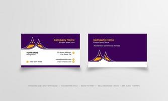 Purple and orange stylish business card vector