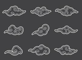 conjunto de nube tradicional chino oriental vector