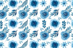 Blue watercolor floral design vector