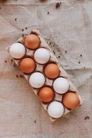 Brown and white easter eggs photo