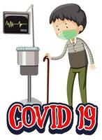 COVID-19 Theme with Old Man in Hospital vector