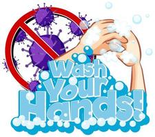 Poster for COVID-19 with Hands Washing vector