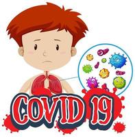 COVID-19 in Boy's Lungs vector