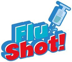 Flu Shot with Syringe on White Background vector