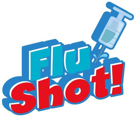 Flu Shot with Syringe on White Background