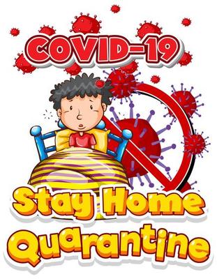 Stay Home Quarantine with Boy in Bed