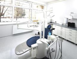 Dental instruments and tools in a dentists office photo