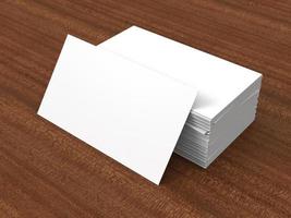Blank business cards in white stack photo