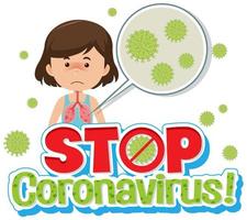 Sick girl with Corona virus vector