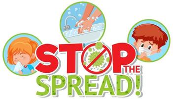 Stop the spread  of Covid-19 poster vector