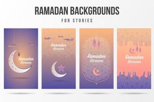 conjunto de historias de redes sociales de Ramadán Kareem vector