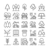 Park elements  icon set. vector