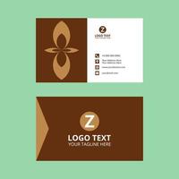 Brown Simple Abstract Geometric Business Card Template  vector