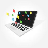 Isometric Laptop Tech Concept  vector