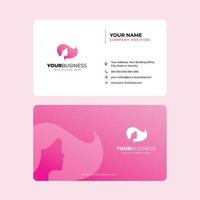 Pink Salon Business Card Template  vector