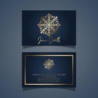 Elegant business card design with gold mandala vector