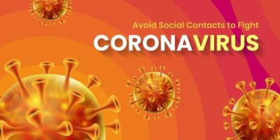 Covid-19 Corona Virus Global Pandemic Banner Design vector