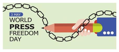 Banner for World Press Freedom Day banner with Chain  vector