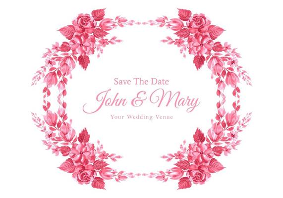 Beautiful Decorative Flowers Save the Date Frame 