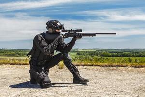 Police sniper in action photo
