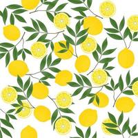 Yellow lemon pattern vector