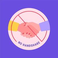 No Handshake Sign Concept vector