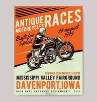 Antique motorcycle races poster