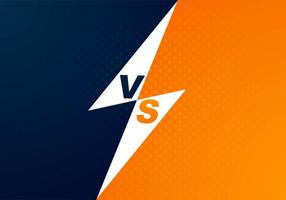 versus fondo azul y naranja de pantalla vector