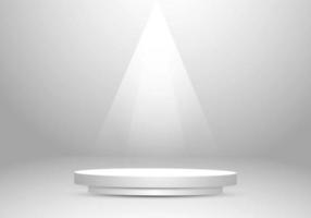 Gray Studio Background with Podium Spotlight vector