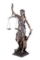 estatua de la justicia, themis diosa griega mitológica, aislada foto