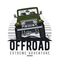 Front view of retro off-road vehicle vector