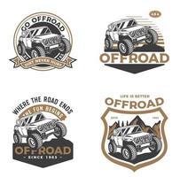 Off-road vehicle badge set vector