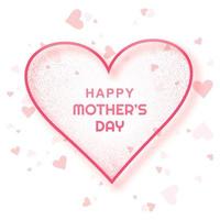Feliz día de la madre tarjeta corazón simple fondo vector
