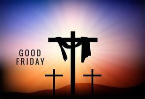 Good Friday Background with Three Crosses vector